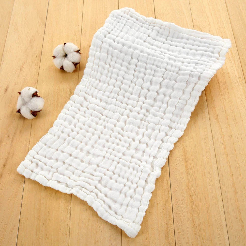 Muslin Baby Burp Cloth 6 Pack Large 20" X 10" (White)