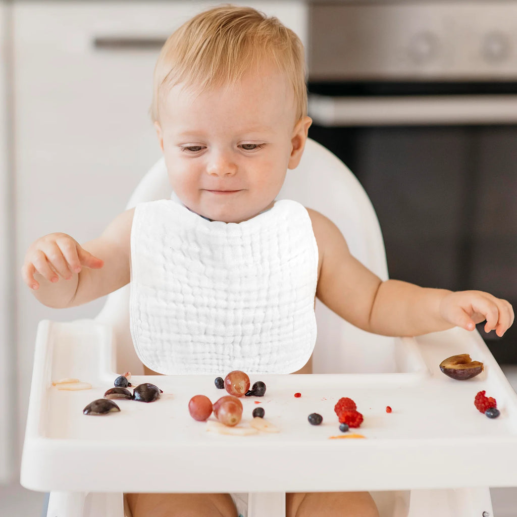 Muslin Baby Burp Cloth 6 Pack Large 20" X 10" (White)