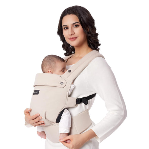 Baby Carrier - Ergonomic, Cozy and Lightweight Carrier for 7-45Lbs, Effortless to Put On, Ideal for Hands-Free Parenting, Enhanced Lumbar Support, Purehug for Infant to Toddler, Khaki