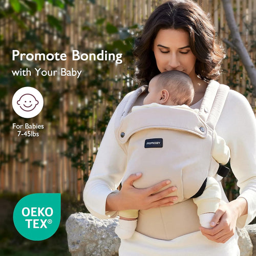 Baby Carrier - Ergonomic, Cozy and Lightweight Carrier for 7-45Lbs, Effortless to Put On, Ideal for Hands-Free Parenting, Enhanced Lumbar Support, Purehug for Infant to Toddler, Khaki